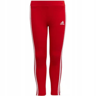 Legginsy dla dzieci adidas Essentials 3-Stripes czerwone HF1898 116cm - Legginsy - miniaturka - grafika 1