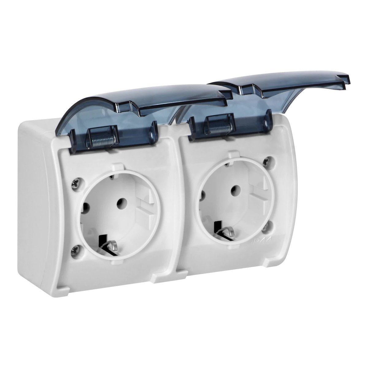 Gniazdo podwójne 2x2P+Z SCHUKO IP44 białe dymione AQUATIC OR-OE-7106(GS)/WT ORNO