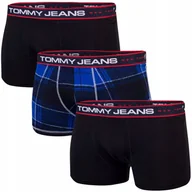 Majtki męskie - TOMMY HILFIGER BOKSERKI MĘSKIE 3 PARY TRUNK PRINT CZARNE/KOBALTOWE r.M - miniaturka - grafika 1