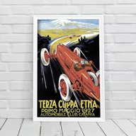 Plakaty - Plakat vintage do salonu Grand Prix Terza Coppa Etna Primo Maggio - miniaturka - grafika 1