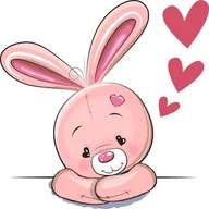 Naklejki na ścianę - Naklejki na ścianę serca serduszka Króliczek 8, 70x70 cm - miniaturka - grafika 1