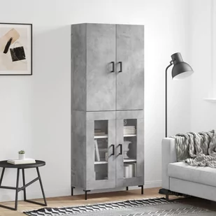 vidaXL Witrynka, szarość betonu 69,5x34x180 cm materiał drewnopochodny - Witryny vidaXL Witrynka, szarość betonu 69,5x34x180 cm materiał drewnopochodny - Witryny - miniaturka - grafika 1