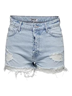 Bestseller A/S Damskie szorty ONLBILLIE HW Destroy DNM AZG, Light Blue Denim, XS, jasnoniebieski (light blue denim), XS - Spodenki damskie - miniaturka - grafika 1