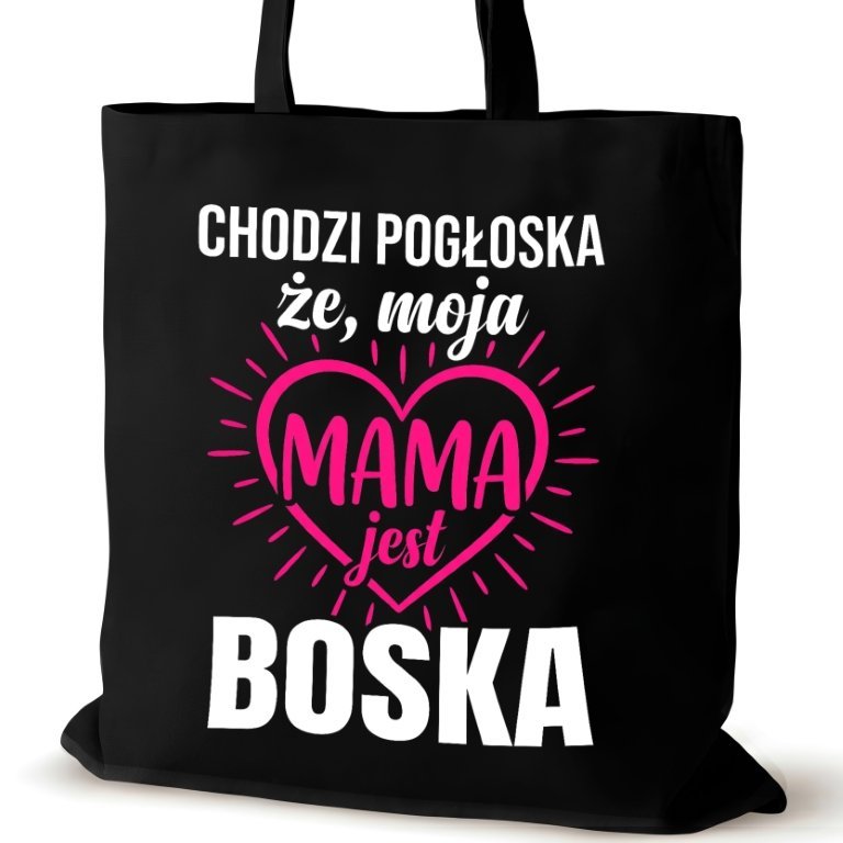 Torba bawełniana czarna dla MAMY na ramię walentynki biura śmieszna