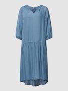 Sukienki - Sukienka jeansowa z lyocellu z dekoltem w serek model ‘Liv’ - miniaturka - grafika 1