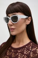 Okulary przeciwsłoneczne - Gucci okulary przeciwsłoneczne damskie kolor szary - miniaturka - grafika 1