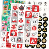 Ozdoby bożonarodzeniowe - NAKLEJKI ŚWIĄTECZNE KALENDARZ ADWENTOWY prezent dekor 15x21 dużo wzorów - miniaturka - grafika 1
