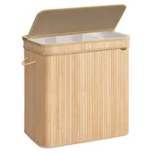 Kosze na bieliznę - Bambusowy kosz na pranie z pokrywą 150 L - miniaturka - grafika 1