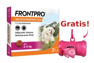 Artykuły przeciw pasożytom - Frontpro tabletki na pchły i kleszcze S 11,3mg 2-4kg x 3tabl + Frontline Dozownik na woreczki GRATIS! - miniaturka - grafika 1