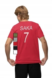 KOSZULKA MĘSKA Z NADRUKIEM NA PLECACH PIŁKA NOŻNA ARSENAL - SAKA - L - Koszulki męskie - miniaturka - grafika 1