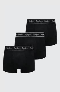 Majtki męskie - Pepe Jeans bokserki 3-pack męskie kolor czarny - grafika 1