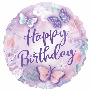 Amscan, balon foliowy urodziny Motyl, standard, okrągły, 43 cm - Balony i akcesoria - miniaturka - grafika 1