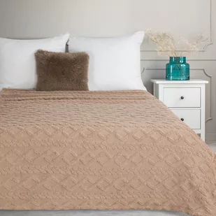 Koc 200 x 220 Design Mikrofibra Warkocz Beż - Koce - miniaturka - grafika 2