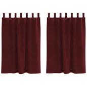 Zasłony - Zasłony vidaXL Burgundowe Poliester 140 x 140 cm Wstawki dekoracyjne - miniaturka - grafika 1