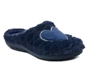 Kapcie damskie - Ciepłe kapcie damskie pantofle domowe zakryte Inblu EC-99 granatowe-37 - miniaturka - grafika 1