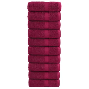 vidaXL Ręczniczki premium, 10 szt., bordo, 30x30 cm, 600 g/m2, bawełna - Ręczniki - miniaturka - grafika 1