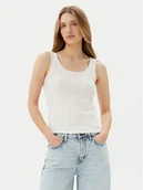 Koszulki i topy damskie - Pieces Top Fia 17155482 Biały Slim Fit - miniaturka - grafika 1