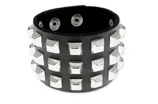 Pieszczocha Męska Metal Punk Rock Black - Bransolety męskie - miniaturka - grafika 1