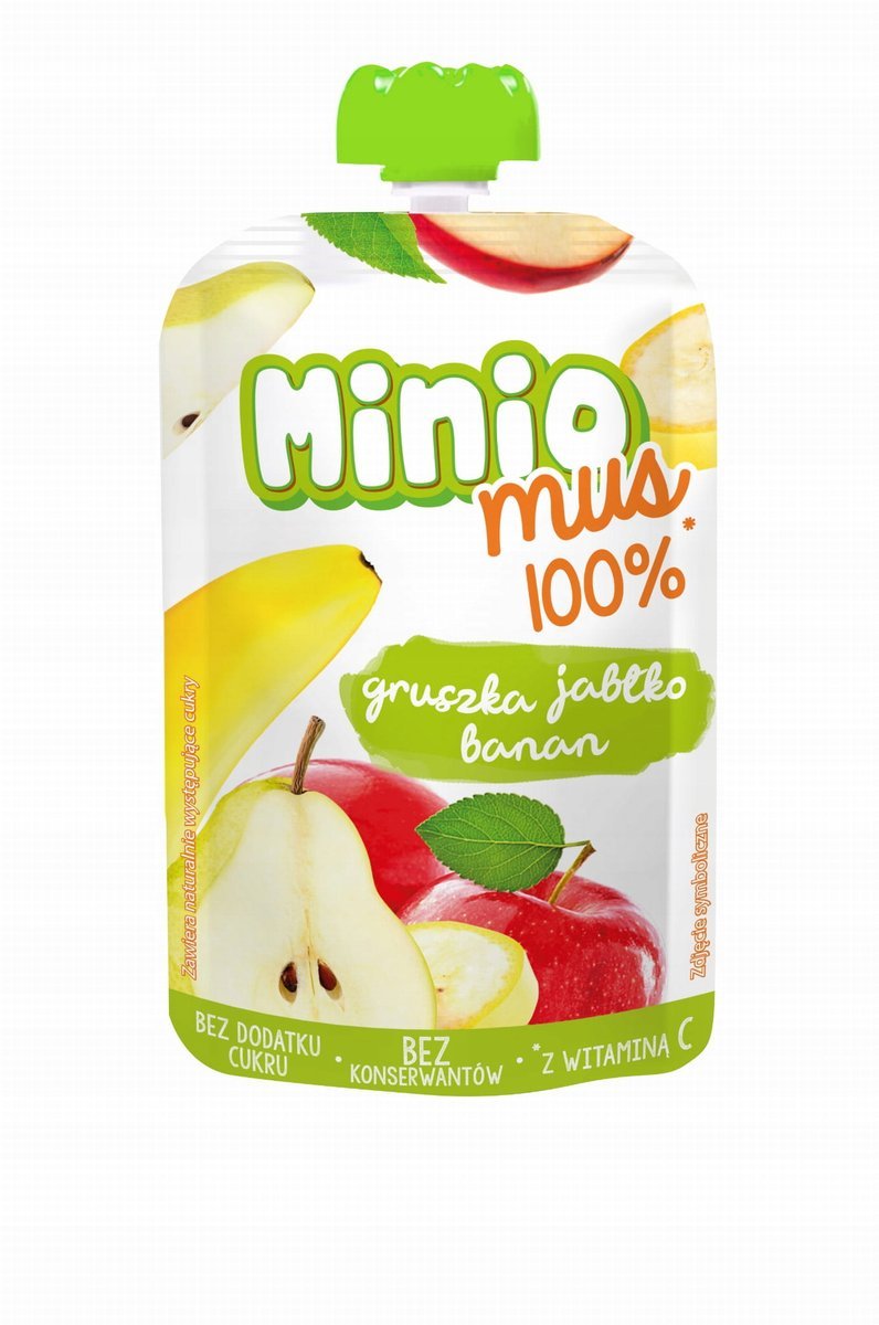 Lewiatan Mus Minio Mus Owocowy Gruszka Jabłko Banan 100g