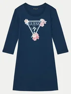 Sukienki i spódniczki dla dziewczynek - Guess Sukienka codzienna J3YK13 KA6W4 Błękitny Regular Fit - miniaturka - grafika 1