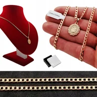 Biżuteria dla dzieci - ZŁOTY ŁAŃCUSZEK PANCERKA+MATKA BOSKA 18K 45CM 3MM - miniaturka - grafika 1