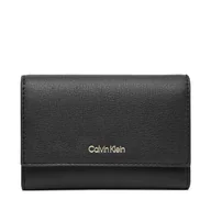 Portfele - Portfel damski Calvin Klein Foil Logo Trifold W/ Zip Pocket LV04F1117G Czarny - miniaturka - grafika 1