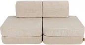 Fotele i pufy dla dzieci - Pocket Sofa Basic Slimcord Ecru - MeowBaby - miniaturka - grafika 1