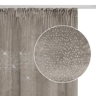 Zasłony - Ciemny Beż Zasłona Welurowa Z Kryształkami Na Taśmie 140x270 Shiny - miniaturka - grafika 1