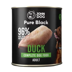 JOHN DOG Pure Black Mokra karma dla dorosłych psów Kaczka 800g - Mokra karma dla psów - miniaturka - grafika 1