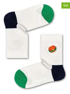 Happy Socks Skarpety (2 pary) "Burger" w kolorze białym - Skarpetki damskie - miniaturka - grafika 1