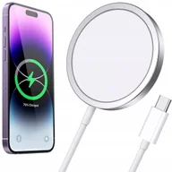 Akcesoria do smartwatchy - Qiktech Szybka Ładowarka Bezprzewodowa Indukcyjna Magsafe Do Iphone Usb-C 1M (Biała) - miniaturka - grafika 1