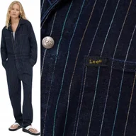 Kombinezony - Lee PRIDE HD UNIONALL Rainbow JEANSOWY GRANATOWY KOMBINEZON W PRĄŻEK L - miniaturka - grafika 1