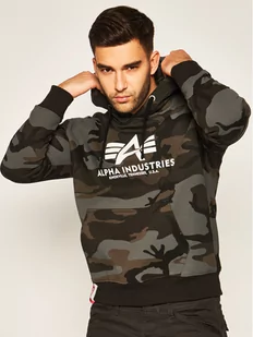 Alpha Industries Bluza Basic 178312C Zielony Regular Fit - Bluzy męskie - miniaturka - grafika 1