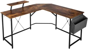 Elior Duże biurko komputerowe narożne z nadstawką na monitor dąb D8-W95 - Biurka Elior Duże biurko komputerowe narożne z nadstawką na monitor dąb D8-W95 - Biurka - miniaturka - grafika 1