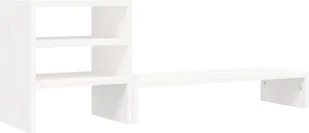 vidaXL Podstawa pod monitor biała 81x20x30 cm lite drewno sosnowe - Akcesoria do monitorów - miniaturka - grafika 1