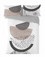 Pościel - Pościel satynowa 160x200 geometria biała beżowa szara Prestige 1 - miniaturka - grafika 1