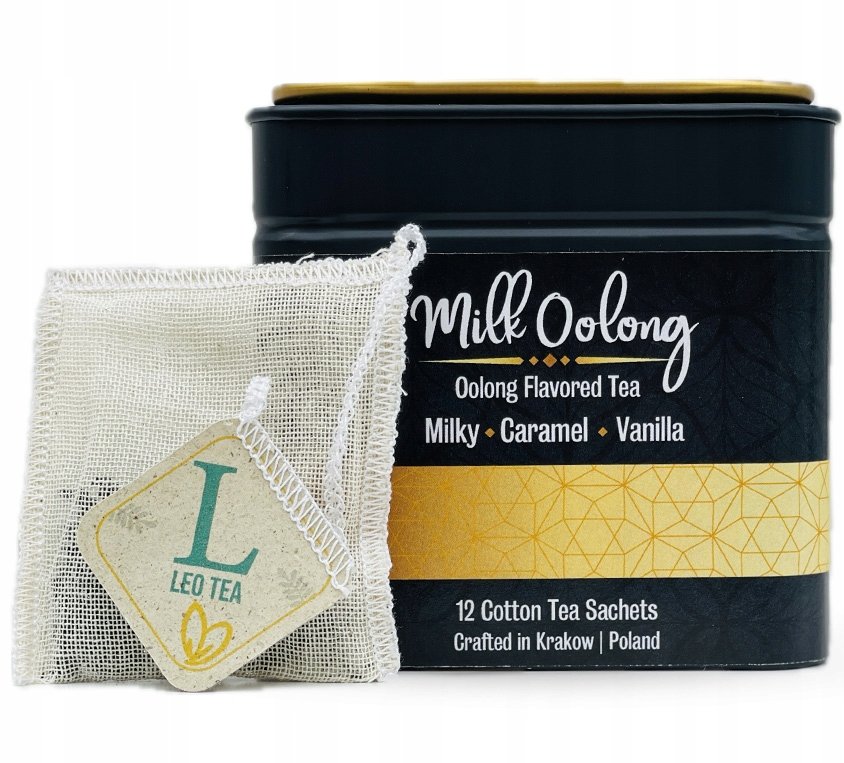 Milk Oolong Herbata w Bawełnianych Saszetkach Muślinowe Torebki w Puszce