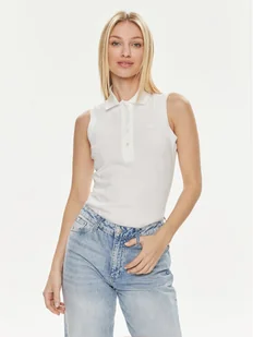 Lacoste Polo PF5445 Biały Slim Fit - Koszulki i topy damskie - miniaturka - grafika 1