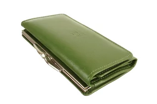 Portfele - PERFEKT PLUS P/45 A bigiel/zatrzask zielony, portfel damski - Perfekt Plus - grafika 1