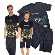 Majtki męskie - 3 Częściowy Komplet Męski L Xl Piżama Bawełna Shorty Spodnie Prezent 40 42 - miniaturka - grafika 1