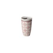 Kubki termiczne - Czerwono-biały porcelanowy kubek termiczny Villeroy & Boch Like To Go, 350 ml - miniaturka - grafika 1