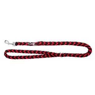 Dingo Przedłużana z linki pleciona warkocz 1/120-220cm Czerwona 10310 - Smycze dla psów - miniaturka - grafika 1