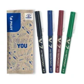 Cienkopisy - Zestaw 4 cienkopisy kulkowe PILOT V7 mix kolorów - miniaturka - grafika 1