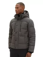 Kurtki męskie - TOM TAILOR Męska kurtka zimowa z odpinanym kapturem, 28007-Grey Garment Dye Structure, XXL - miniaturka - grafika 1