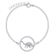 Biżuteria dla dzieci - Dinozaur Diplodok Bransoletka srebro - MEJK Jewellery - miniaturka - grafika 1
