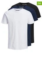 Koszulki męskie - Jack & Jones Koszulki (3 szt.) w kolorze biało-czarno-granatowym - miniaturka - grafika 1