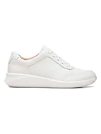 Trampki damskie - Clarks Skórzane sneakersy w kolorze białym - miniaturka - grafika 1