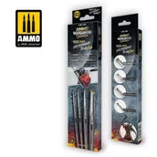 Akcesoria i części modelarskie - Ammo: Wargaming Universe - Miniature Premium DIO Drybrush Brush Set - miniaturka - grafika 1
