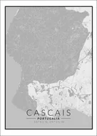 Plakaty - Galeria Plakatu, Cascais mapa czarno biała, 50x70 cm - miniaturka - grafika 1