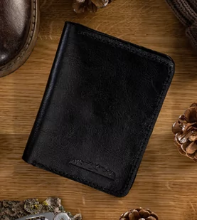 Etui Na Karty Dokumenty PolskaGalanteria Duże CZARNE Skóra Naturalna Pionowe z Miejscem Na Bilon MOTYW GÓRSKI 12 x 9 [cm] - Etui na dokumenty i karty - miniaturka - grafika 6